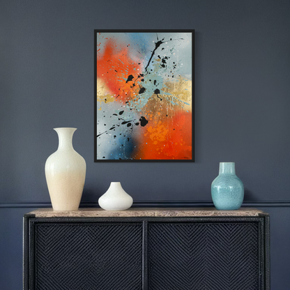 Canvas print: Orange fire (portrait)