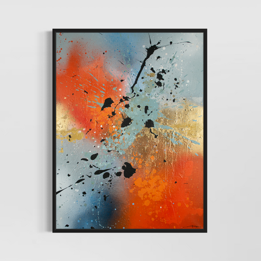 Canvas print: Orange fire (portrait)